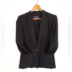 Vintage Black Petite Shawl Collar Blazer